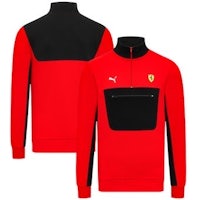 puma ferrari men's half zip sweatshirt in red and black