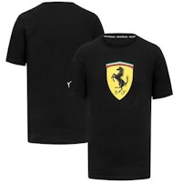 a black t - shirt with a ferrari logo on it